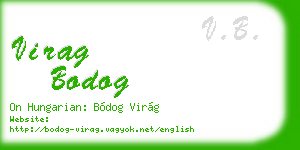 virag bodog business card